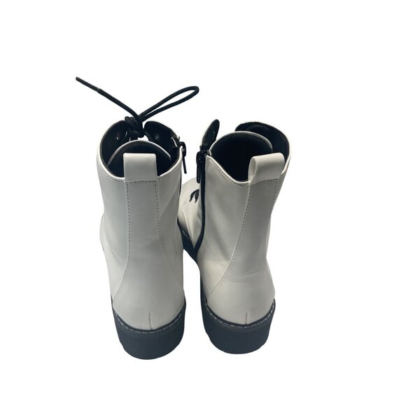 Altar’d State White Combat Style Lace-Up Ankle Boots HADLEY Size 9 Side Zipper - Picture 2 of 6